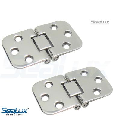 SeaLux Marine 316 Stainless Steel 180 Degree Flush Mount Hatch Hinge 2-3/4 x 1-5/8 for Boat RVs - Pair - Buy Online on SooperMarket.com