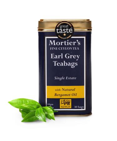 Mortier's Earl Grey Tea Bags - Great Taste Award Winner - 30 Premium Ceylon Earl Grey Tea Bags