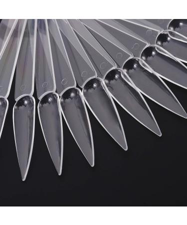 200 Clear Stiletto Nail Swatches Sticks - Nail Gel Polish Display Board for Practice - Detachable Fan-shaped Wheel with Ring Holder - Buy Online on SooperMarket.com