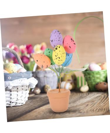 Alipis Easter Eggs Emblems Easter Centerpiece Decoration Egg Bonsai Ornaments Potted Plant Household Picture 2 19.00X7.00X7.00CM - Buy Online on SooperMarket.com