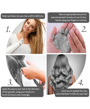 Gray Styling Hair Temporary Color Wax - Silver Grey Instant Hairstyle Cream with Gloves & Cape for Cosplay Halloween & DIY Beauty - Buy Online on SooperMarket.com