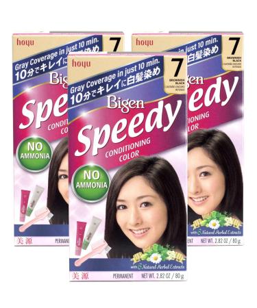 Bigen Speedy Conditioning Color Kit: 7 Brownish Black - 3 Pack