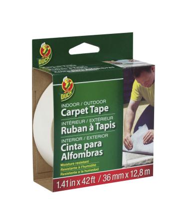 Duck Brand 286373 Indoor/Outdoor Carpet Tape, 1.41-Inch x 42 Feet, White 1.41 Inch x 42 Feet Indoor/Outdoor Carpet Tape