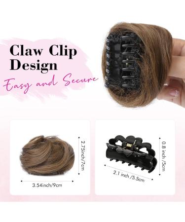 REECHO 2 PCS Mini Claw Clip in Messy & Cat Ears Hair Bun Extensions Wig Accessory Updo Hairpieces for Women Girls (Pack of 2-3.5" Wavy Light Chocolate Brown) Pack of 2 - 3.5" Wavy Light Chocolate Brown - Buy Online on SooperMarket.com