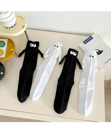 Couple Holding Hands Magnetic Suction 3D Doll Socks - Funny Unisex Couple Socks (2pcs Black) - Buy Online on SooperMarket.com