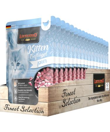 Leonardo Frischbeutel 16x85g kitten poultry |Cereal -free wet food for cats |Wet food single feed in the single portion bag