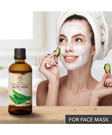 Aloe Vera Pure Oil 100ml - Aloe Barbadensis Brasil - Skin, Face & Baby Oil - Glass Bottle - Buy Online on SooperMarket.com