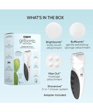 Conair GIRLBOMB Shaver and Body Polish Kit for Women - Wet/Dry, Lithium Ion Rechargeable - Buy Online on SooperMarket.com