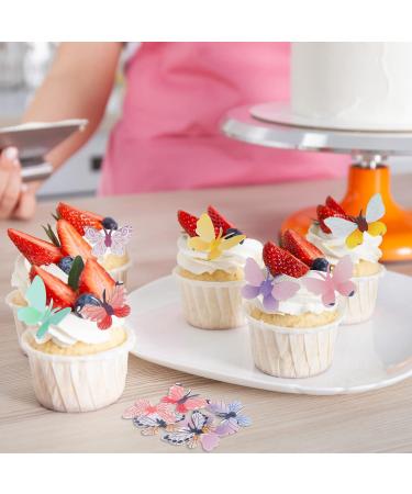 Catelves 72-Piece Edible Butterflies Cake Decorations | Rice Paper Cupcake Toppers for Birthdays & Parties - Buy Online on SooperMarket.com
