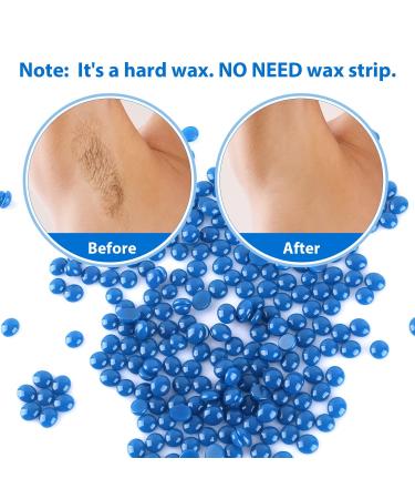 Madors Hard Wax Beads 1lb Kit with 10 Applicator Sticks - Hair Removal for Full Body, Facial, Brazilian, Bikini, and Legs (Blue) - Buy Online on SooperMarket.com