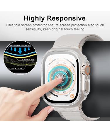 BHARVEST 3-Pack Case for Apple Watch Ultra 49mm with Tempered Glass Screen Protector | Starlight, Rose Gold, Clear | Scratch Resistant Hard PC Cover | Ultra Accessories - Buy Online on SooperMarket.com