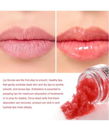 Lip Scrub Strawberry Exfoliator for Dry, Cracked Lips - Natural Care Cream for Brightening Dark Lips - Buy Online on SooperMarket.com