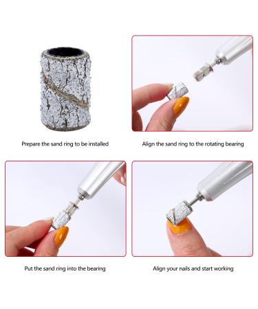 BNG Nail Cutter Sanding Sleeves 210 Pieces Sanding Caps Sanding Bands Nail Cutter Nail Set with Nail Drill Bits Pedicure Manicure Nail File for Acrylic Nails Cuticle Removal 80/120/180 GRIT - Buy Online on SooperMarket.com