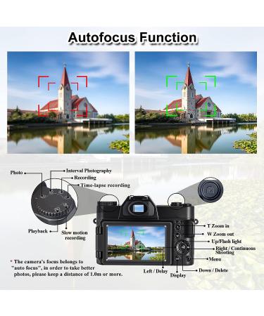 iSHARE 4K Digital Camera for Photography | 48MP FHD Video Camera with WiFi | 3 Flip Screen | 16X Digital Zoom | Vlogging Camera for YouTube | (32G Micro Card) Black - Buy Online on SooperMarket.com