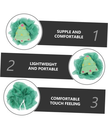 2pcs Christmas Bath Loofah Balls - Exfoliating Mesh Body Scrubber & Sponge for Shower - Fun Cartoon Design - Buy Online on SooperMarket.com