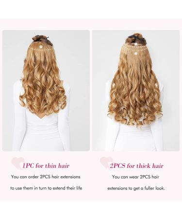 REECHO Invisible Wire Hair Extensions - 16 Inch Curly Wavy Headband Hairpiece for Women - Adjustable & Secure Clips - Buy Online on SooperMarket.com