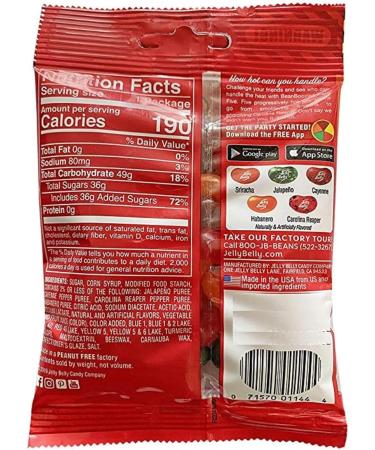 Jelly Belly Fiery Five Bean Boozled Jelly Beans 3-Pack 54g - Holidays & Christmas Candy - Vegan Candy Dairy Free Snacks Gluten Free Kosher Candy Bulk Candy Stocking Stuffers for Teens - Buy Online on SooperMarket.com