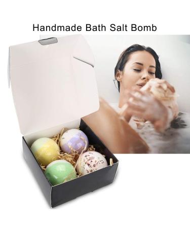 4Pcs Handmade Natural Bath Bombs Gift Set | Lush Bubble Bath for Kids Men & Women - Ideal for Relaxation & Self-Care - Buy Online on SooperMarket.com