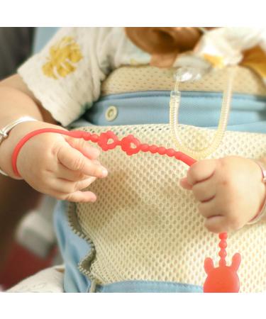 Buy 4pcs Silicone Pacifier Holder Clips - Safe Stretchable & Adjustable Toy Straps for Babies - International Shipping - Buy Online on SooperMarket.com