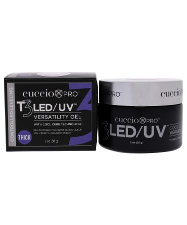 Cuccio Pro T3 LED/UV Cool Cure Versatility Gel - Controlled Levelling - Incredibly Flexible - Strong Adhesion - Thick Viscosity - Fast Application - Quick Cure - Pink - 2 Oz Nail Gel