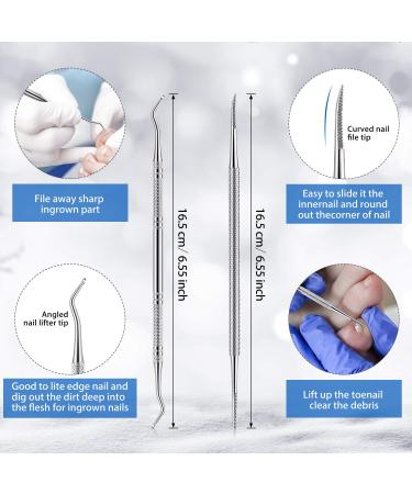 15 Pieces Stainless Steel Ingrown Toenail Tools Set - Nail Clipper Cuticle Cutters Pedicure Kit for Thick Nails (Black) - International Shipping - Buy Online on SooperMarket.com