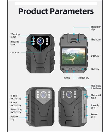 WEIIBDIE 1080P Police Body Camera with Auto Night Vision & LCD Display - Law Enforcement Video Recorder for Security Guards - 64G Card Included - Buy Online on SooperMarket.com