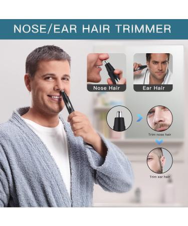 Pub Hair Cutter for Men & Women | Waterproof Electric Body Razor with LED Display | Nasal & Ear Hair Trimmer | 2-Piece Black Personal Grooming Kit - Buy Online on SooperMarket.com