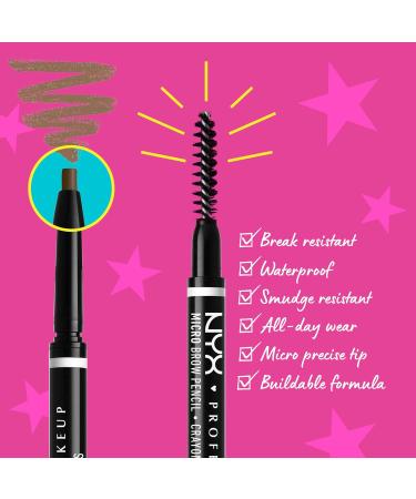 Buy NYX Professional Makeup Micro Brow Pencil - Vegan Chocolate | Double-Ended Tool with Lifting Pencil & Brush | International Shipping Available - Buy Online on SooperMarket.com