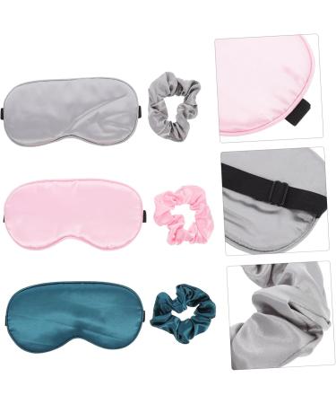 NOLITOY Travel Eye Mask & Hair Ring Kit - Silk Eyemasks Blackout Eyepatch & Hair Ties for Adults - Ultimate Comfort for Airplane & Sleep - Buy Online on SooperMarket.com