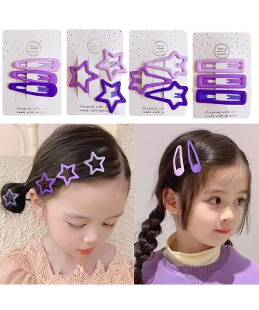 15 PCS Star Hair Clips - Non-Slip Metal Barrettes for Girls in Purple Geometric Pattern - Buy Online on SooperMarket.com