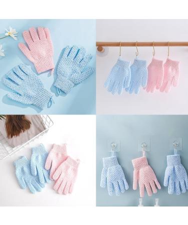 Reusable Soft Exfoliating Bath Gloves - Breathable Double Sided Body Scrubbers (2 Pairs) for Effective Cleansing & Massage - Buy Online on SooperMarket.com