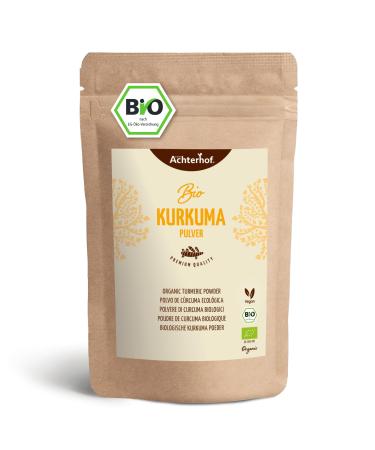 Turmeric powder organic 250g |Finely ground turmeric root in organic quality |Ideal for preparing a golden milk as an encore in tea Asian dishes spicy soups & Co |From the Achterhof 250 g (1 Pack)