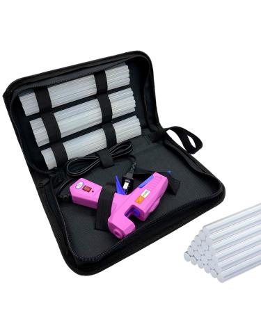 Liumai Glue Gun Hot Glue Gun Kit with 30 Glue Sticks Mini Hot Melt Glue Gun for Crafts Mini Craft Glue Guns with Carry Case for School DIY Arts and Home Repair for Kids Pink-Blue