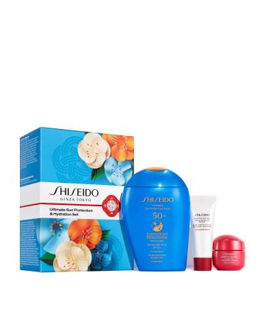 Shiseido Ultimate Sun Protection & Hydration Set - Includes Ultimate Sun Protector Lotion SPF 50+ (150mL) Deep Cleansing Foam (15mL) & Essential Energy Hydrating Cream (15mL) - $69 Value