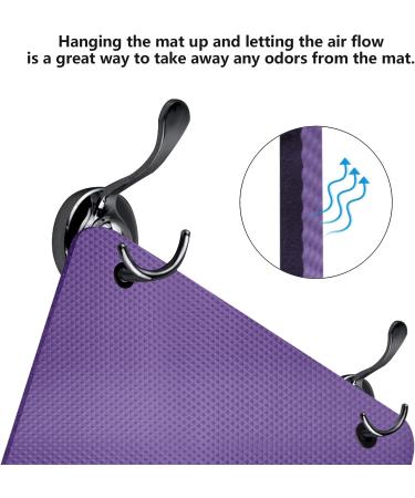 LFS 31.5 inch Hangable Yoga Mat - 10mm Extra Wide & Thick, Non-Slip Exercise Mat with Band & Yoga Bag - Purple - Buy Online on SooperMarket.com