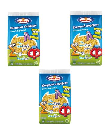 Greek Alphabet Kid Pasta 500g Helios (Pack of 3)