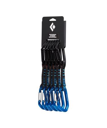 Black Diamond Hotforge Hybrid Draw Carabiner Quickpack 12cm (6 Pack), Hotforge Keylock (top) and Hotwire Wiregate (Bottom) Blue