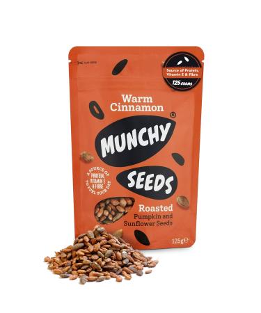 MUNCHY SEEDS Warm Cinnamon Sunflower Pumpkin Protein Snack Plant-Based Fibre & Vitamin E Sweet & Delicious To Eat Vegan Snacks For Kids Add to Cereal Porridge or Yoghurt - 125g Sharing Pack Warm Cinnamon 125 g (Pack of 1)