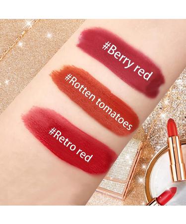Gireatick Matte Lipstick Set - 3pcs Long Lasting Velvet Lipstick in Glamour Chain Bag | Non-Stick Cup Red Lipstick | Waterproof & Fade-Resistant | Color Sensational Lip Kit - Buy Online on SooperMarket.com