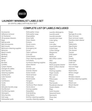 Dekluttr 144 Minimalist Laundry Labels for Linen & Laundry Room Organization - Buy Online on SooperMarket.com