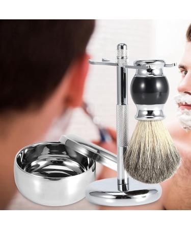 Professional Shaving Stand for Brushes & Bowls | 23x12x12 cm | Men's Razor Tool Set with Synthetic Hair Brush & Alloy Soap Cup - Buy Online on SooperMarket.com