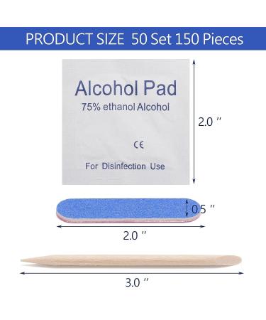 48Pcs Disposable Manicure Kit - Nail File, Wood Stick, Cotton Pad for Nail Design & Stamping Art - Buy Online on SooperMarket.com