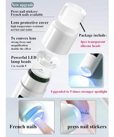 Portable Mini UV Nail Light & Stamper Kit - Cordless LED Gel Polish Dryer with Foldable Stand for Home & Salon DIY Manicure - Buy Online on SooperMarket.com