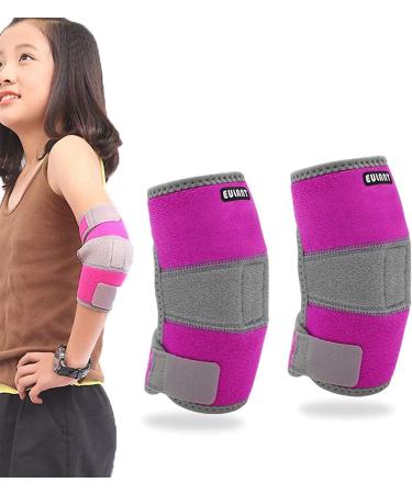 EULANT Soft Elbow Pads for Kids for Dancers Skater, Elbow Brace for Girls & Boys Skateboarding Volleyball Ice Skating Hockey Baseball Basketball Football Softball Muay Thai, 1 Pair Rose