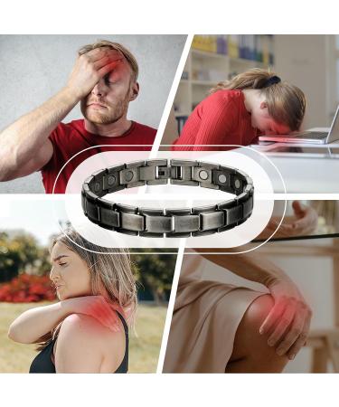 WELMAG WM Magnetic Bracelet for Men Recycled Stainless Steel Strength Magnets Adjustable Length Bracelets with Remove Tool Halloween Jewelry Gift - Buy Online on SooperMarket.com