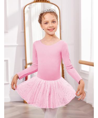 Zaclotre Girls Ballet Long Sleeve Leotard with Tutu Skirt | Ballerina Dance Dress 4-5T - Buy Online on SooperMarket.com
