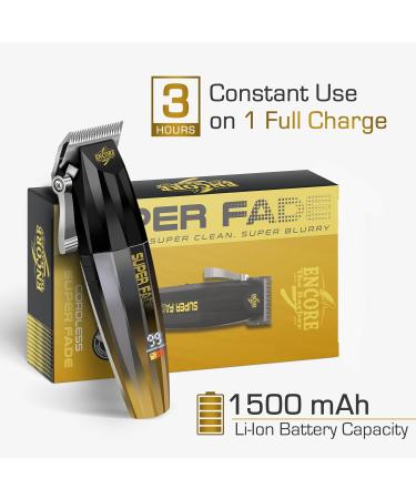Super Fade Professional Hair Clipper for Barbers - Fast Cordless & Whisper Quiet | 90+ Min Runtime & Crunchy Blade for Perfect Blurry Fades - Buy Online on SooperMarket.com