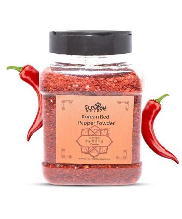 Fusion Select Korean Premium Non-GMO Gluten Free Red Chili Pepper Flakes Powder, Premium Gochugaru For Kimchi Seasoning, Chicken, Pork, Fish, Vegetables Hot Pepper Flakes (Coarse Mild, 6Oz)