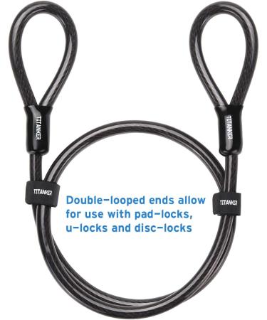 Titanker 4FT Bike Cable Lock - Heavy Duty Security Steel Cable with Vinyl Coating - Buy Online on SooperMarket.com