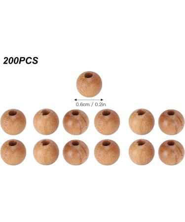 200pcs 0.6cm Round Wooden Beads - Peach Loose Spacer Beads for DIY Necklaces Bracelets & Pendants | International Shipping Available - Buy Online on SooperMarket.com